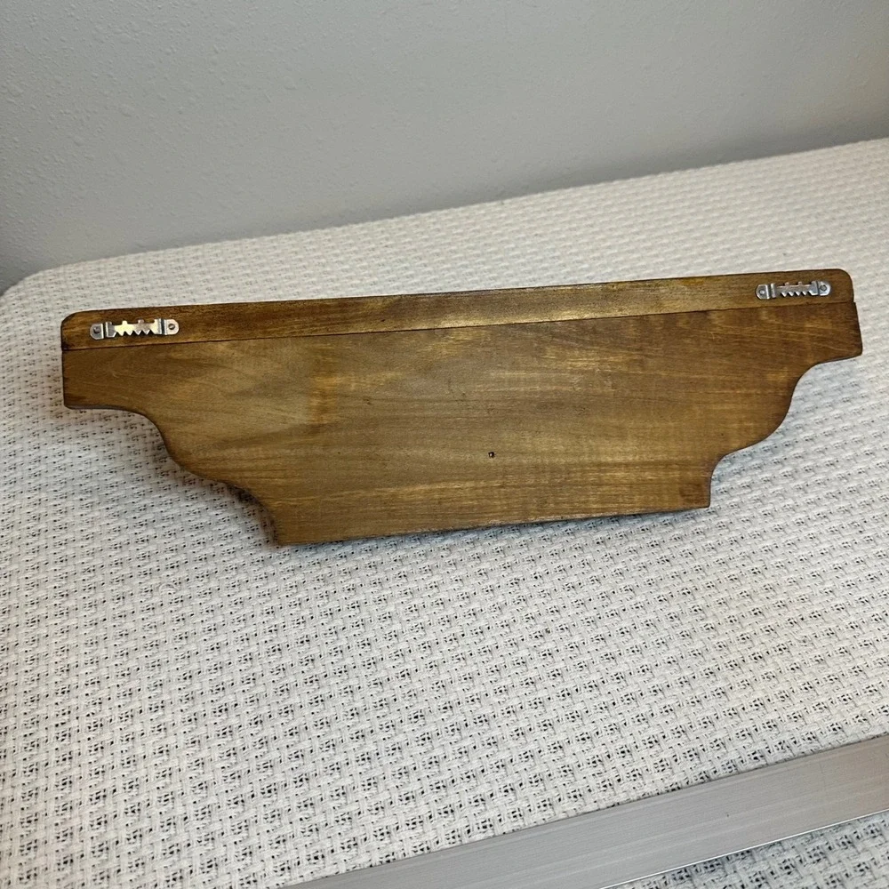 Wall Shelf Brown Wood Wheat Carved Rustic Decor Vintage Farmhouse 16x6 Natural